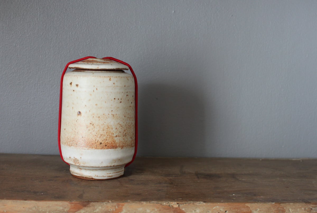 Image of Lidded Caddy with Red Cord