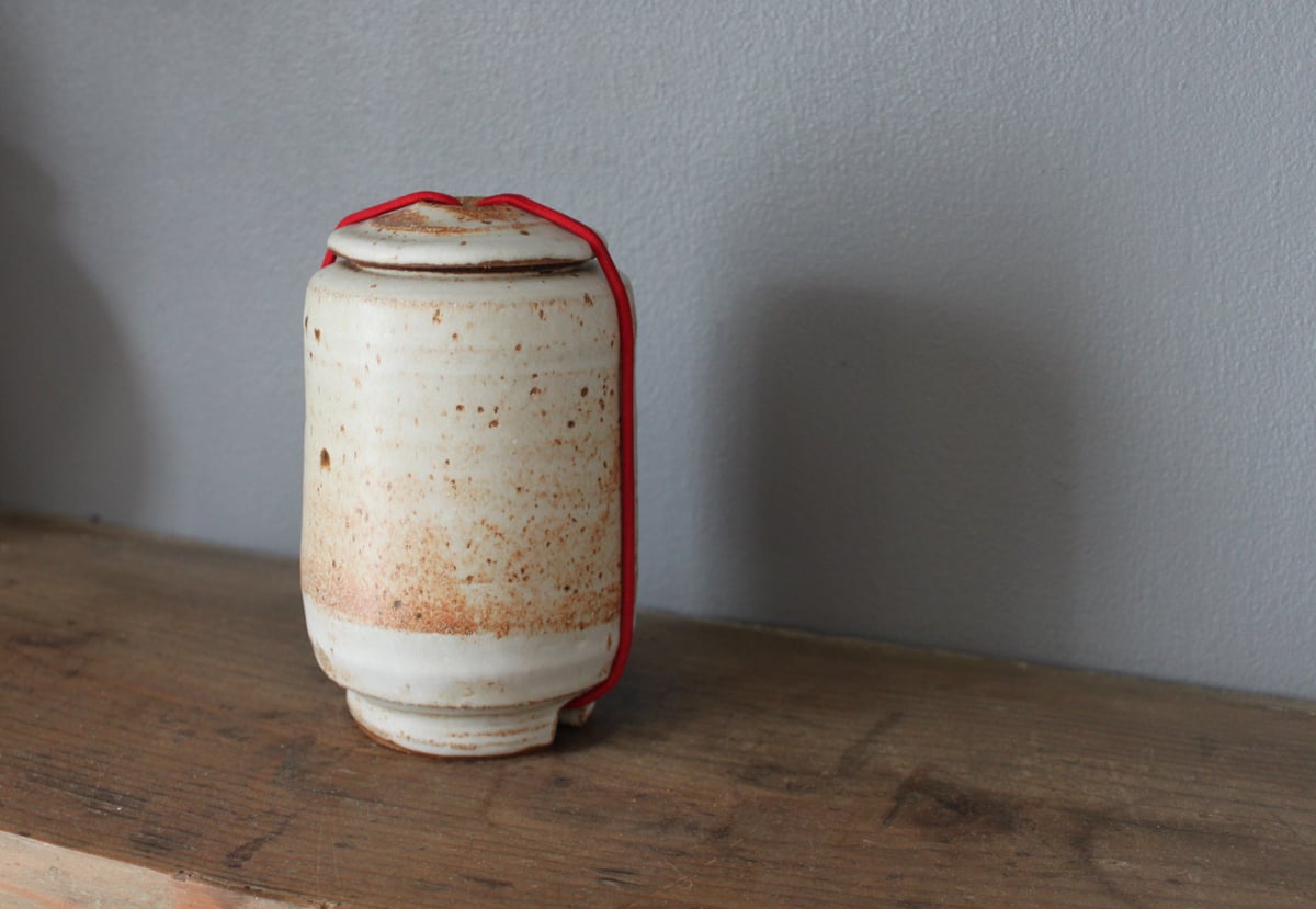 Image of Lidded Caddy with Red Cord