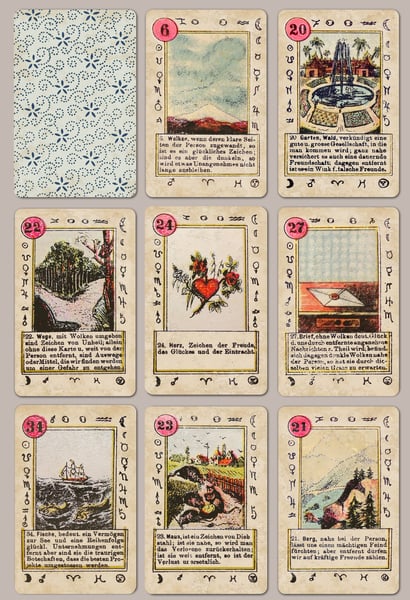 Image of Mlle Lenormand's Untrügliche Wahrsage-Karten c.1890