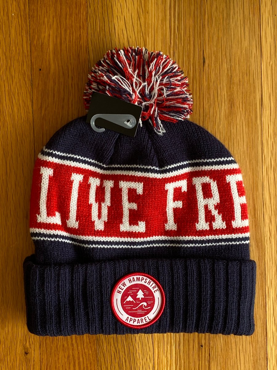 LFOD Pom-Pom winter hats red/navy | New Hampshire Apparel