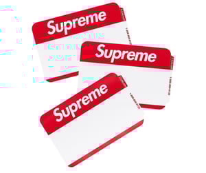 Supreme Name Badge Stickers Red