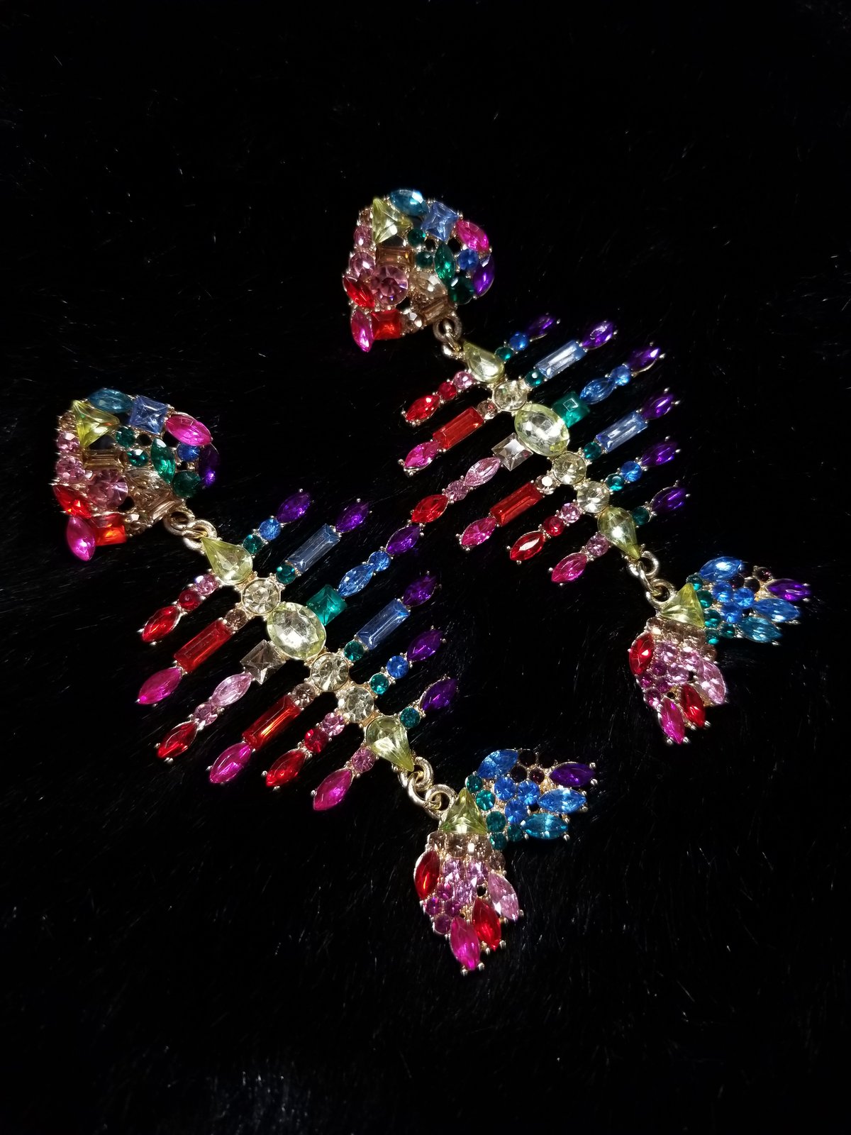 Deceased Rainbow Fish Earrings 