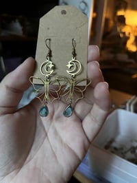 Image 3 of Blue Butterfly Moon & Star Earrings 🦋🌛✨