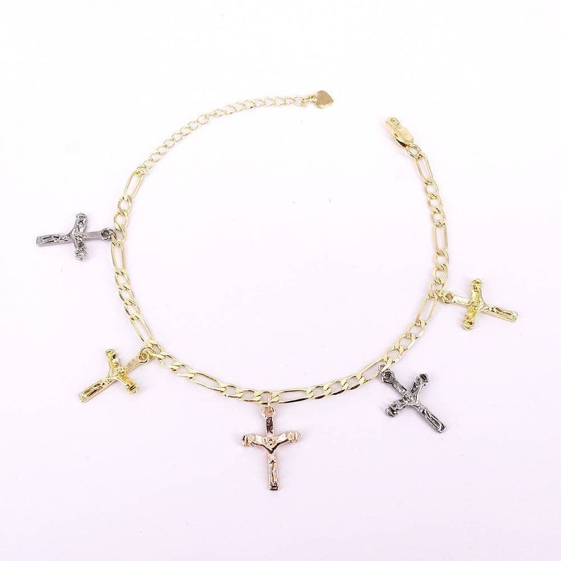 Cross Charm Dangle Anklet