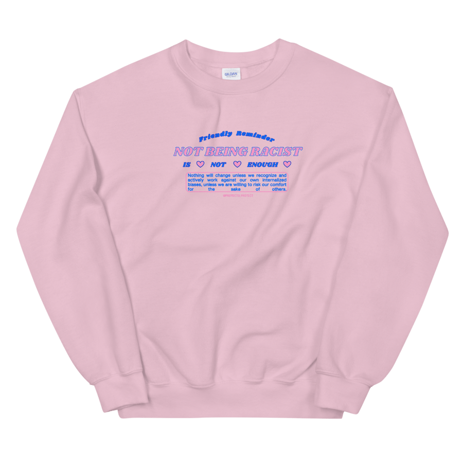 Image of Friendly Reminder - Crewneck in Pink/Blue