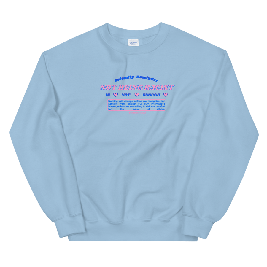 Image of Friendly Reminder - Crewneck in Pink/Blue