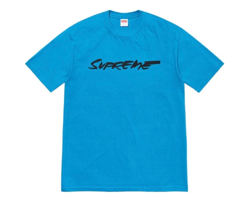 Supreme Futura Logo Tee Blue | Sheffield Rubber