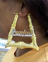 3in Triangle Bamboo Nameplate Hoops