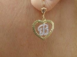 Dangle Heart Initial Earrings