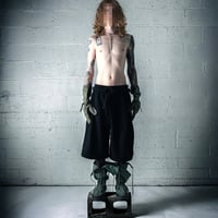 Image 1 of BLACK sweat shorts (double)