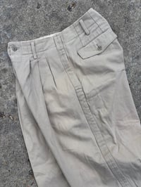 Image 4 of Yohji Yamamoto Y’s Khaki Pleated Pants - Size 3