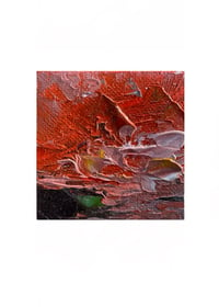 Image 1 of “Burnt Orange Sky” oil on canvas 3 x 3 inches 
