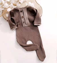 Image 1 of Newborn boys romper Alex | chocolate brown