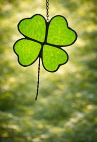 Image 1 of Classic Shamrock Stained Glass Suncatcher
