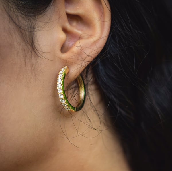 Image of LUXE - CRYSTALED HOOPS