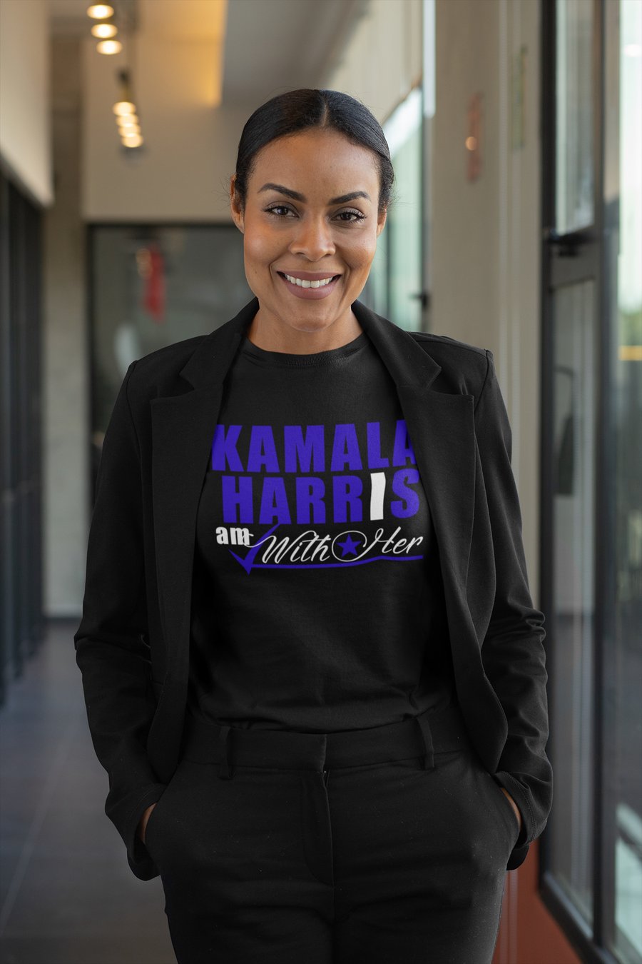 Image of Kamala Harris "I AM WITH HER" Blue