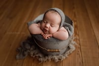 Image 1 of Merino Heirloom Bonnet With Brim Detail 