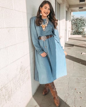 Image of Denim Long Skirt  
