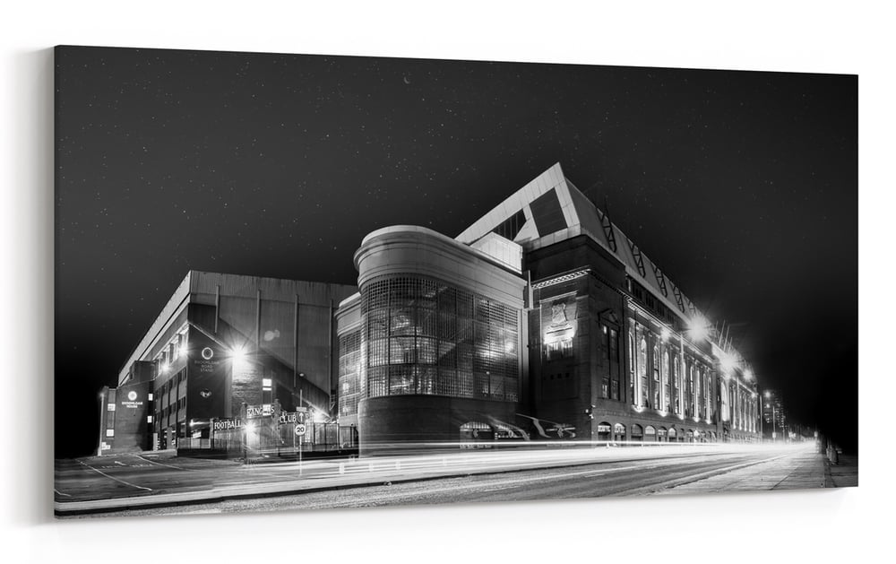 Image of Ibrox at Night - Black & White