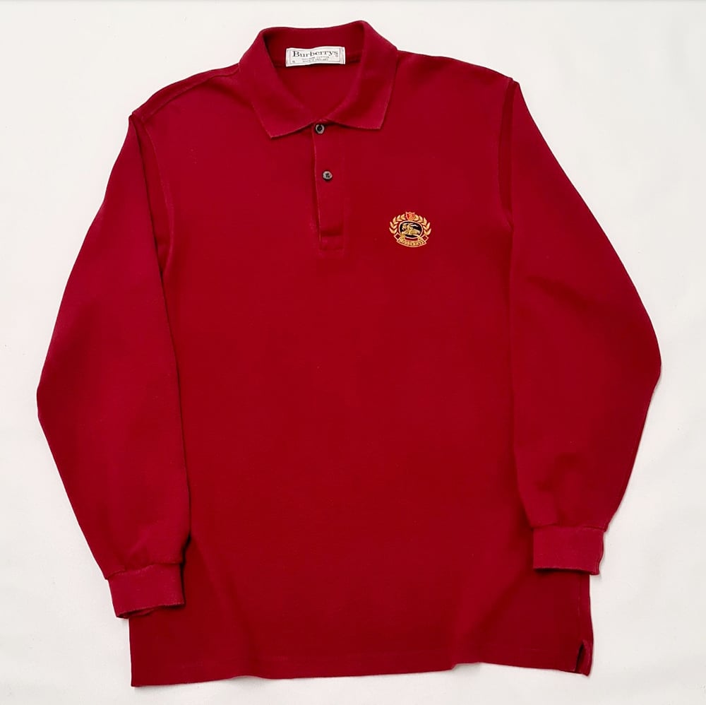 Image of Vintage Burberry "Maroon Burgundy" Polo / Small 