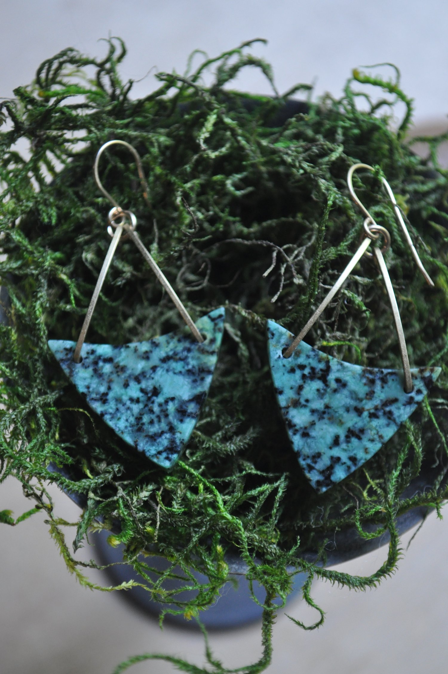 Image of One of a Kind African Turquoise Triangle Dangles