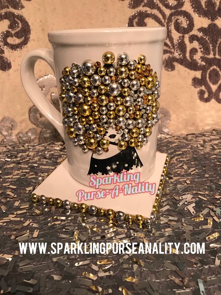 Image of “Sparkling” Jazzy Fashionista Mug & Coaster Set