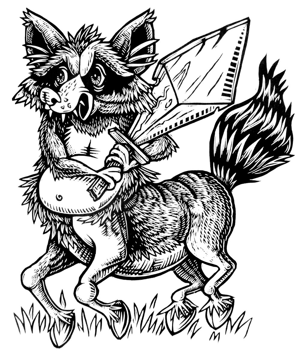 Raccoon Centaur T-shirt (B3) **FREE SHIPPING**