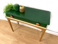 Image 5 of Stag Minstrel Console Table / Hallway Table painted in Dark Emerald Green with Gold Gilded  legs
