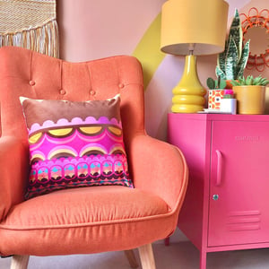 Image of Disc'O' Pink Velvet Cushion