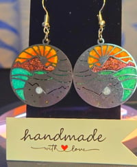 Image 4 of Handcrafted Resin Ying Yang Earrings 