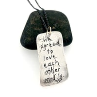 Image 1 of Fitzgerald quote feather necklace