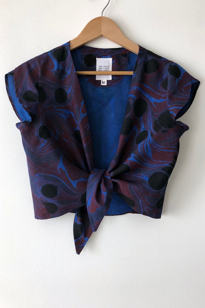 Image of Tulip Tie Blouse - Ultramarine (originally $148) Size M