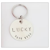 Image of Handcrafted Sterling Silver dog tag - 3 sizes - customised for your dog
