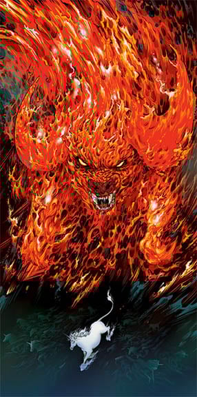 Image of Lady amaltha and the bull print