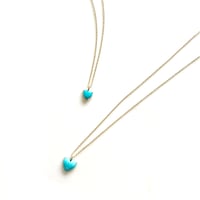 Image 2 of  Mini Sleeping Beauty Turquoise Heart Necklace 