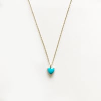 Image 1 of  Mini Sleeping Beauty Turquoise Heart Necklace 