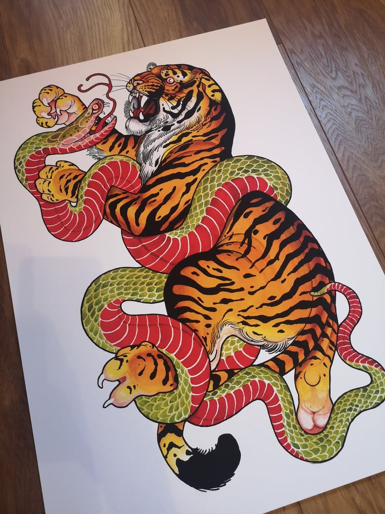 Image of A2 Classic snake and tiger.