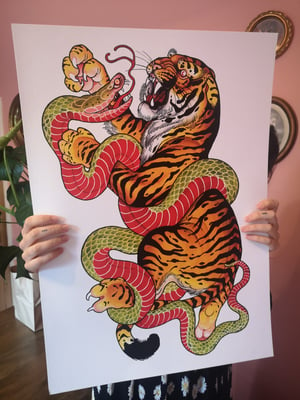 Image of A2 Classic snake and tiger. 