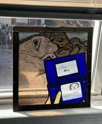 Image 5 of Stained glass 'My 2 dogs' panel