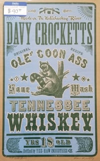 Image of Davy Crockett's Ole Coon Ass (blue/brown)
