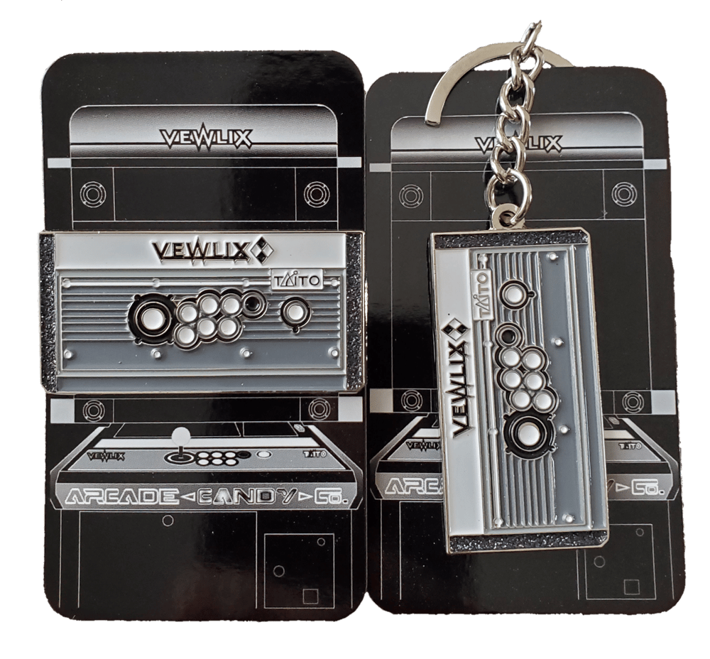 Image of Vewlix Diamond Black/Orange Pin and Keychain 