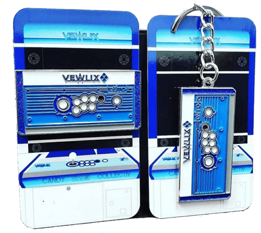 Image of Vewlix Diamond Blue, Black, Red & Orange Pin and Keychain 