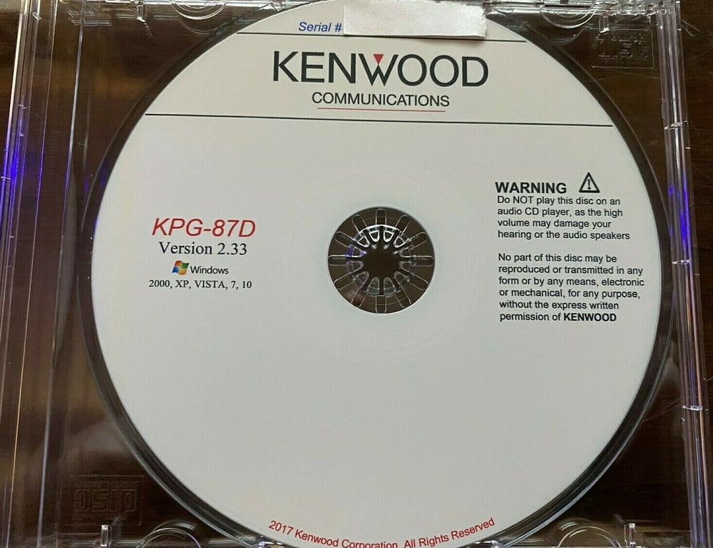 Image of Kenwood Programming Software KPG-87D v2.33 TK-2202 / TK-2206 / TK-2207