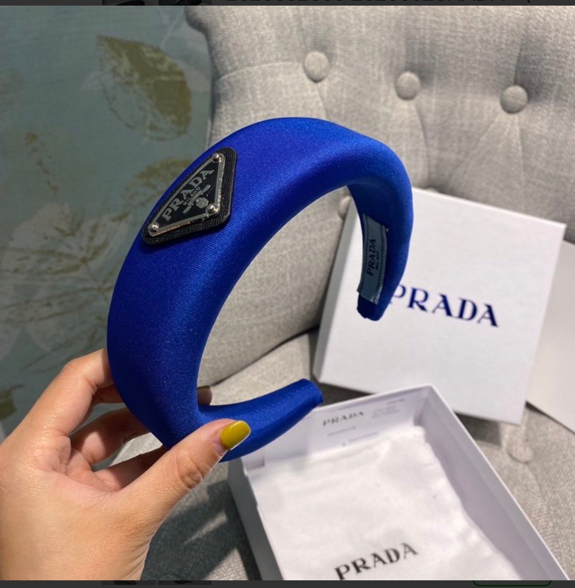 prada blue headband