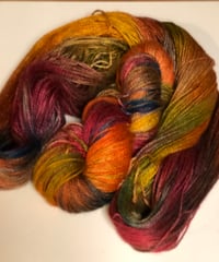 Image 1 of Autumn in Martha's Vineyard - Hand Dyed Silk & Camel Fingering Weight Yarn