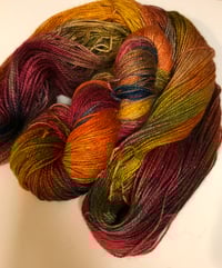 Image 3 of Autumn in Martha's Vineyard - Hand Dyed Silk & Camel Fingering Weight Yarn