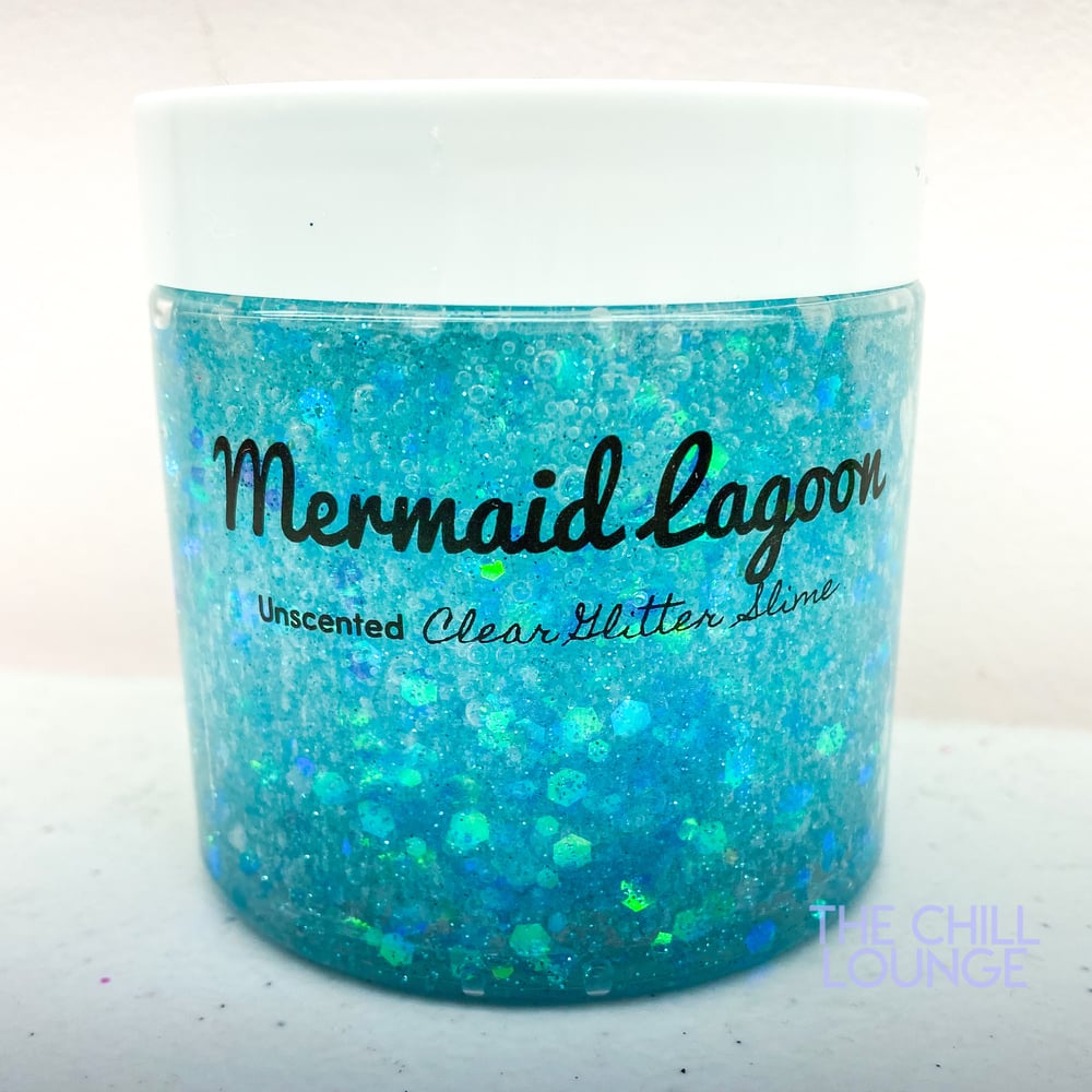 Image of Mermaid Lagoon Holographic Chunky Glitter Stretchy Clear Slime with MERMAID CHARM