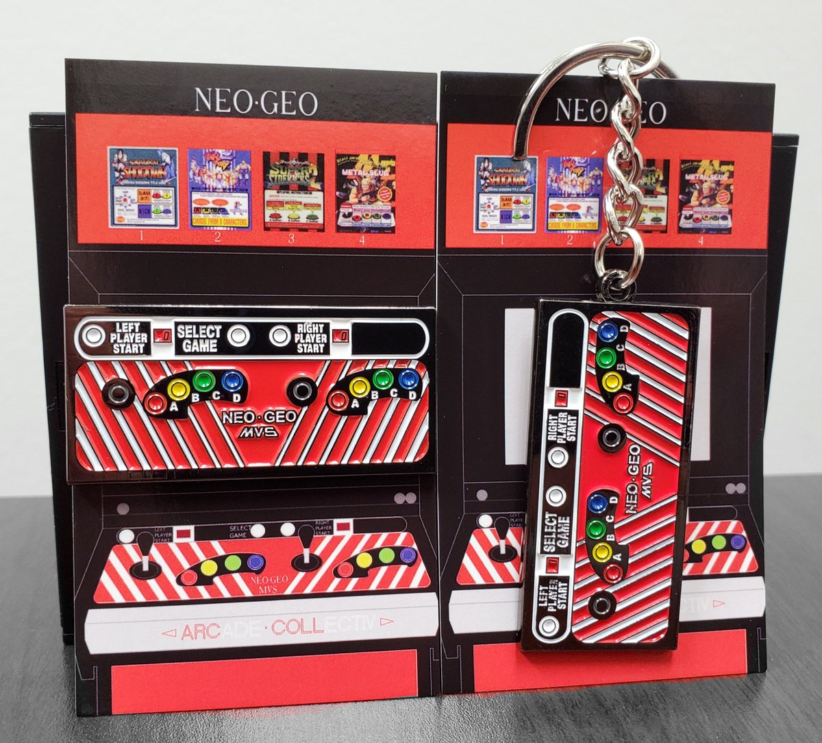Image of NeoGeo Red/Gold Pin & Key-Chain