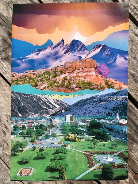 Image of mountains sharing the sun collage