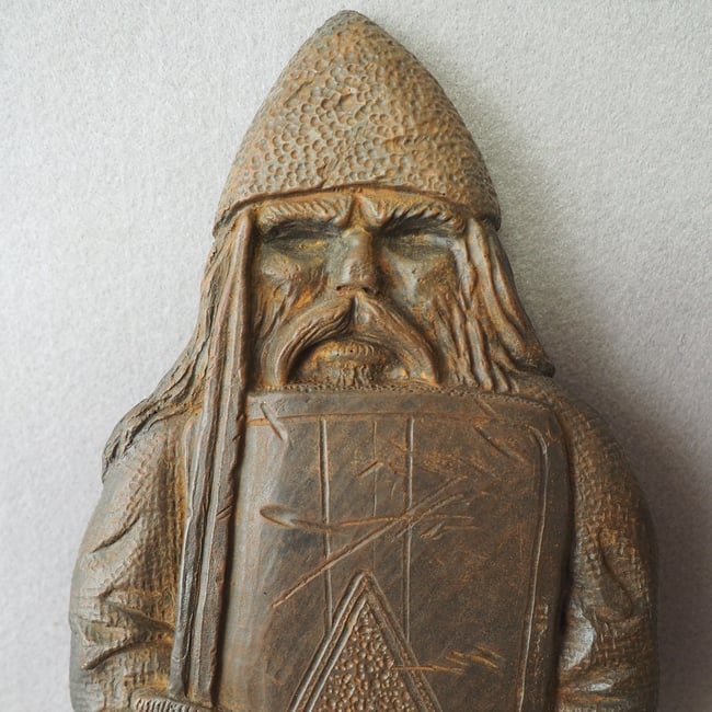 VIKING SHIELD WARRIOR (Cold-Cast IRON - PATINATED) - LIMITED EDITION No. 1 of 12
